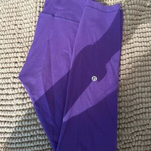 LULULEMON WUNDER UNDER HIGH RISE CROP - Petrol Purple size 4